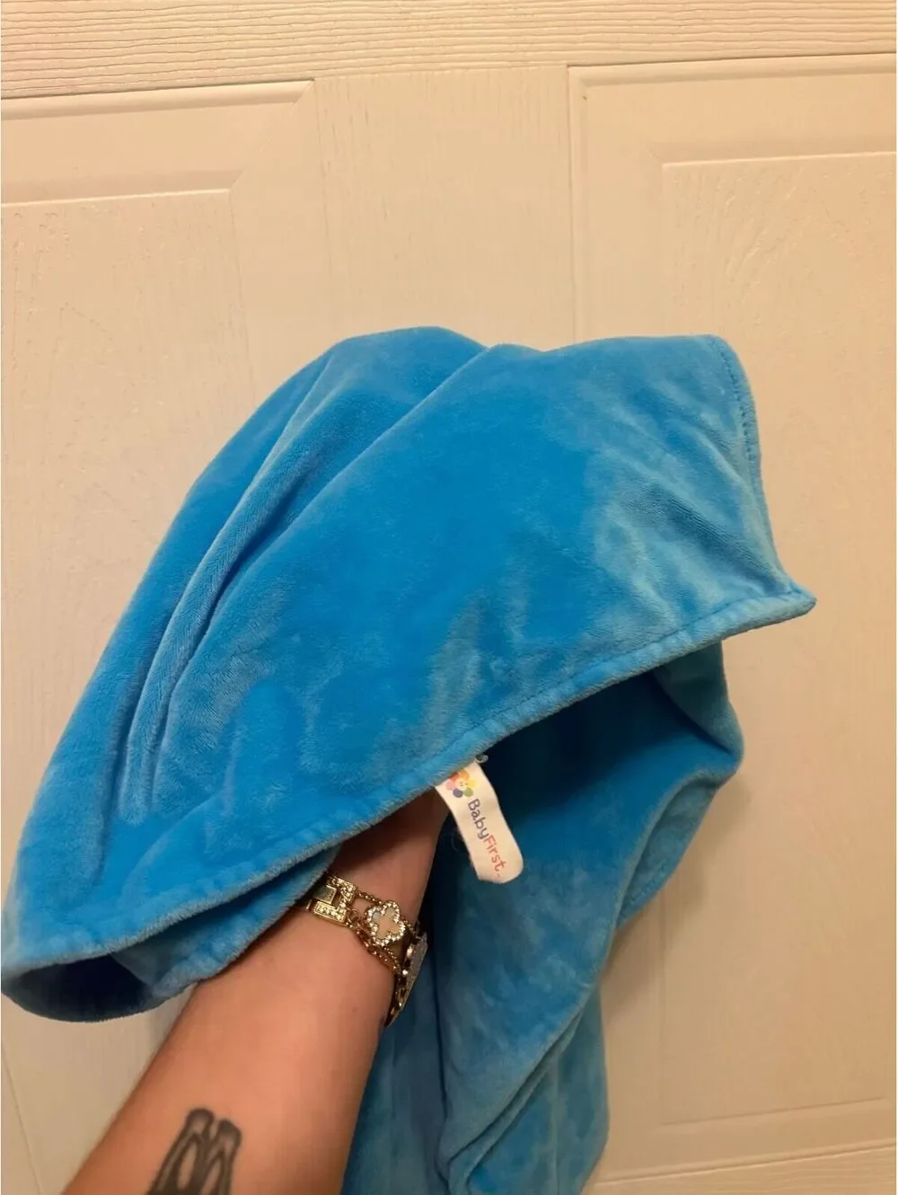 Baby First TV GooGoo Goo Goo Lovey Security Blanket Plush Blue 24x25